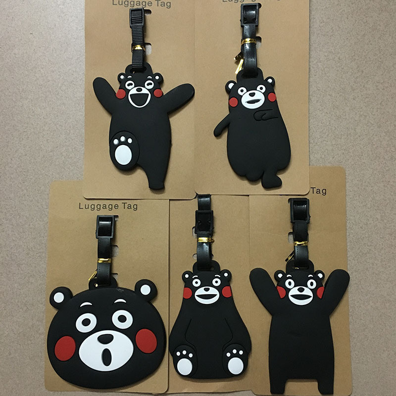 ป้ายแท็กซิลิกาเจล ลายการ์ตูน We Bare Bears & Panda แบบพกพา สําหรับติดกระเป๋าเดินทาง เหมาะกับผู้หญิง และผู้ชาย