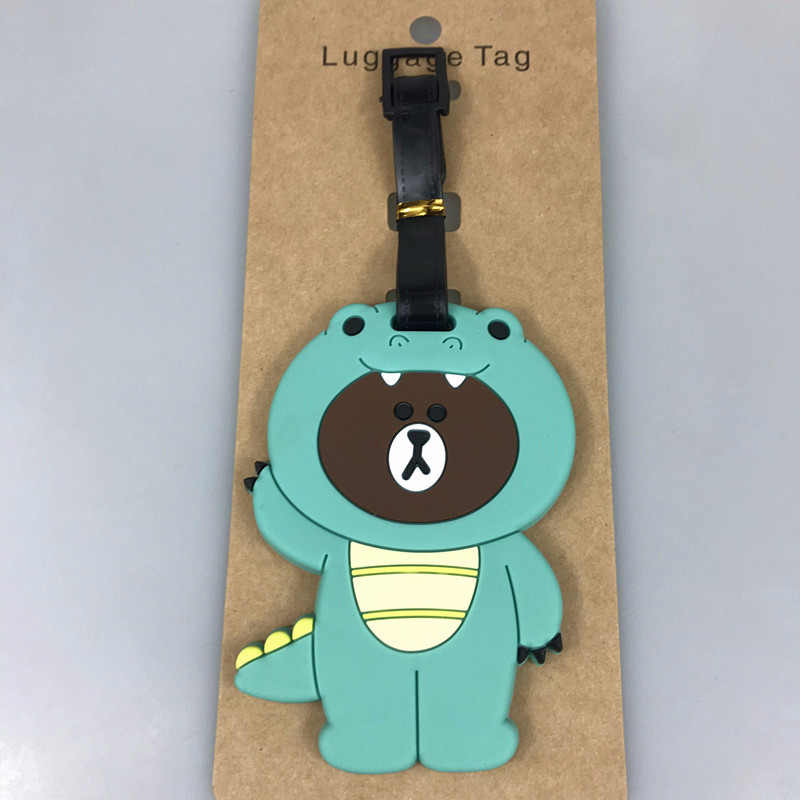 ป้ายแท็กซิลิกาเจล ลายการ์ตูน We Bare Bears & Panda แบบพกพา สําหรับติดกระเป๋าเดินทาง เหมาะกับผู้หญิง และผู้ชาย