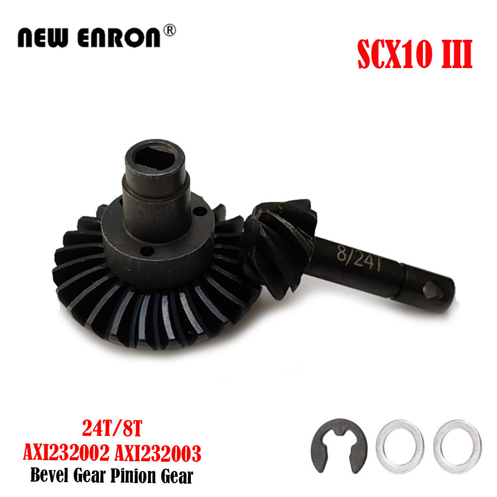 24T / 8T Bevel Gear Pinion Gear Heavy Duty Harden Steel AXI232002 AXI232003 สำหรับรถยนต์ RC 1/10 แกน