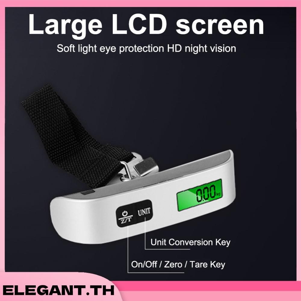 เครื่องชั่งน้ําหนักกระเป๋าเดินทางดิจิตอล หน้าจอ LCD แบบพกพา 50 กิโลกรัม 110 ปอนด์