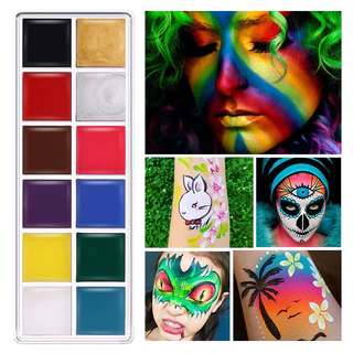 สีเพ้นท์หน้า สีน้ำมัน สำหรับแต่งหน้า ปาร์ตี้แฟนซี เพ้นท์ร่างกาย 12 สีจัดส่งภัยใน24ชั่วโมง