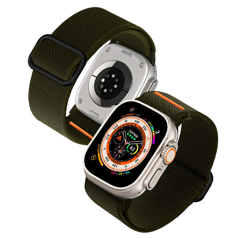 สายนาฬิกาข้อมือไนล่อนถัก ยืดหยุ่น สําหรับ Apple Watch Ultra 2 49 มม. 44 มม. 42 มม. 9 8 7 45 มม. 41 มม. 40 มม. IWatch Series 6 SE 5 4