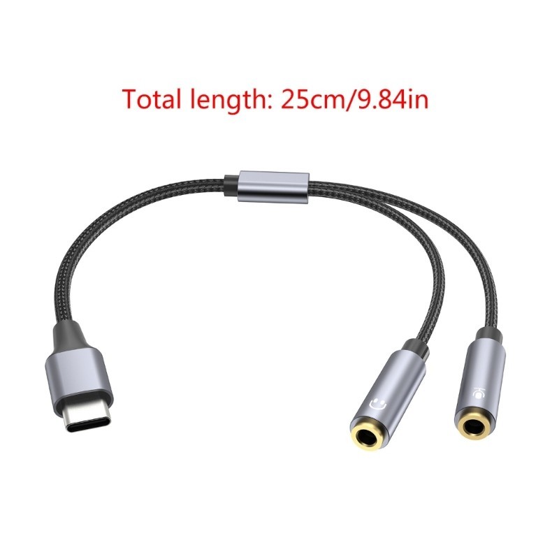 Bon สายแปลงหูฟัง 3 5 มม. USB C ชุดหูฟังไมโครโฟนอะแดปเตอร์แยก