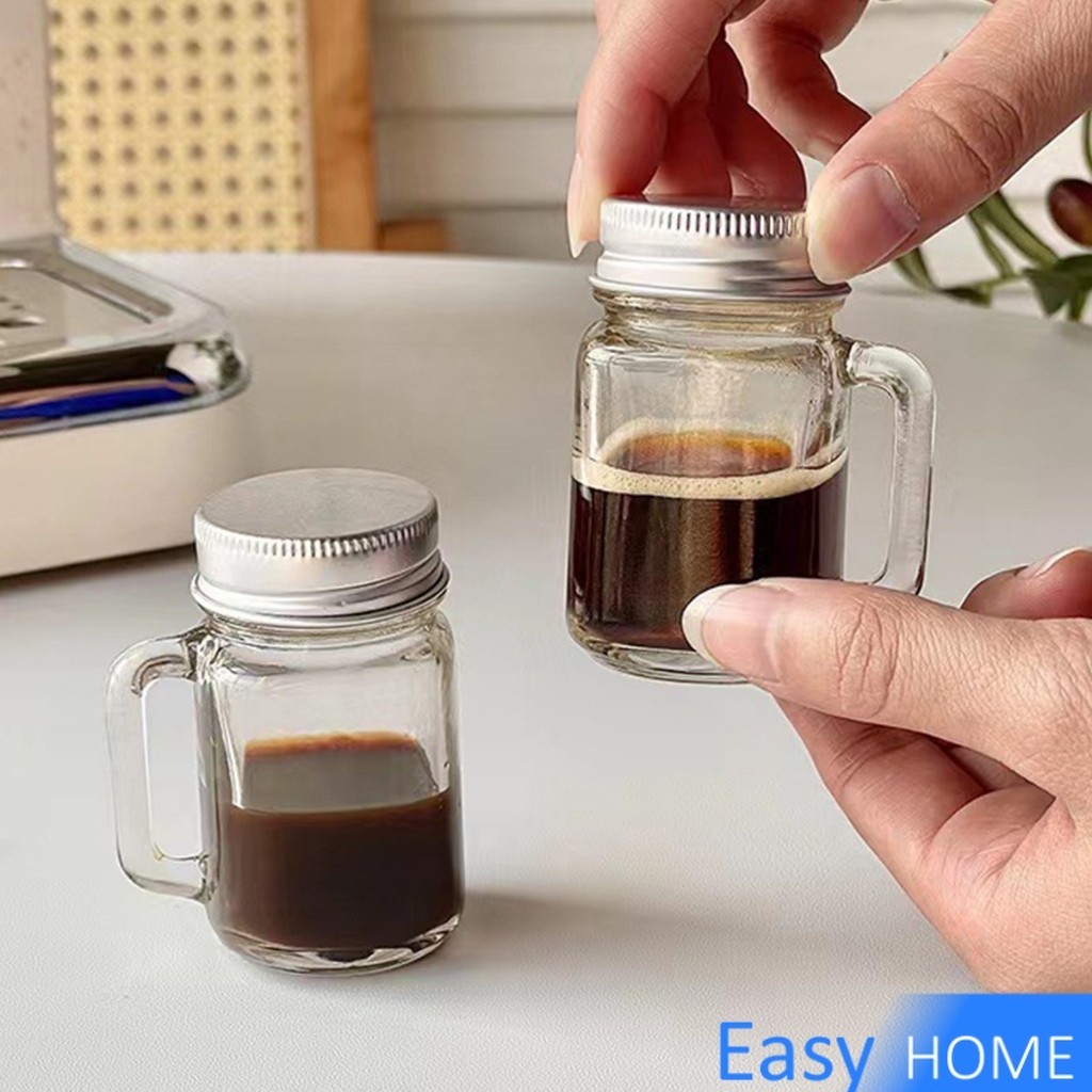 E.H. ขวดแก้วกาแฟ 35ml 120ml ขนาดเล็ก สําหรับใส่ตัวอย่างกาแฟ น้ําผึ้ง mini เอสเปรสโซ่ Coffee cup