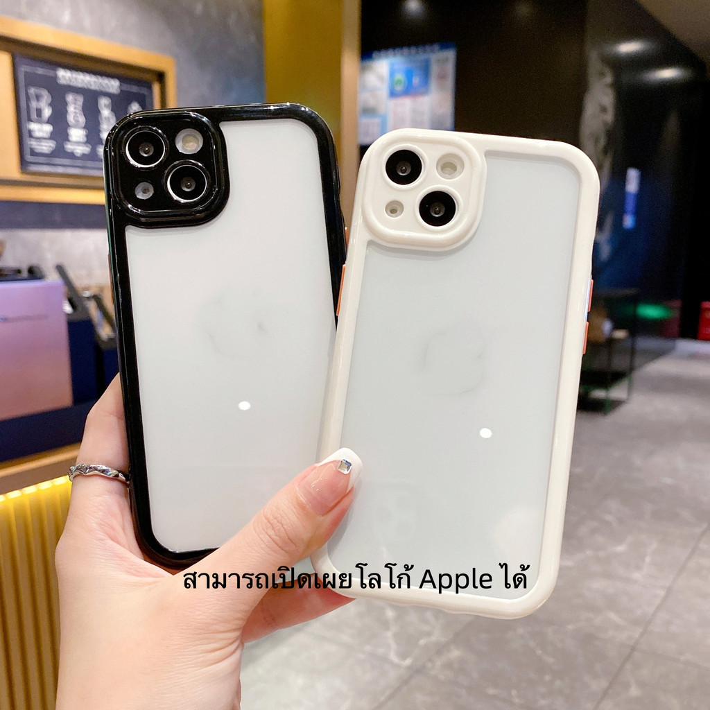 ครีมเชลล ์ อะคริลิคสําหรับ Apple 15Promax Contrast สีปุ ่ มสีดําเคสโทรศัพท ์ Iphone11 เคสป ้ องกัน