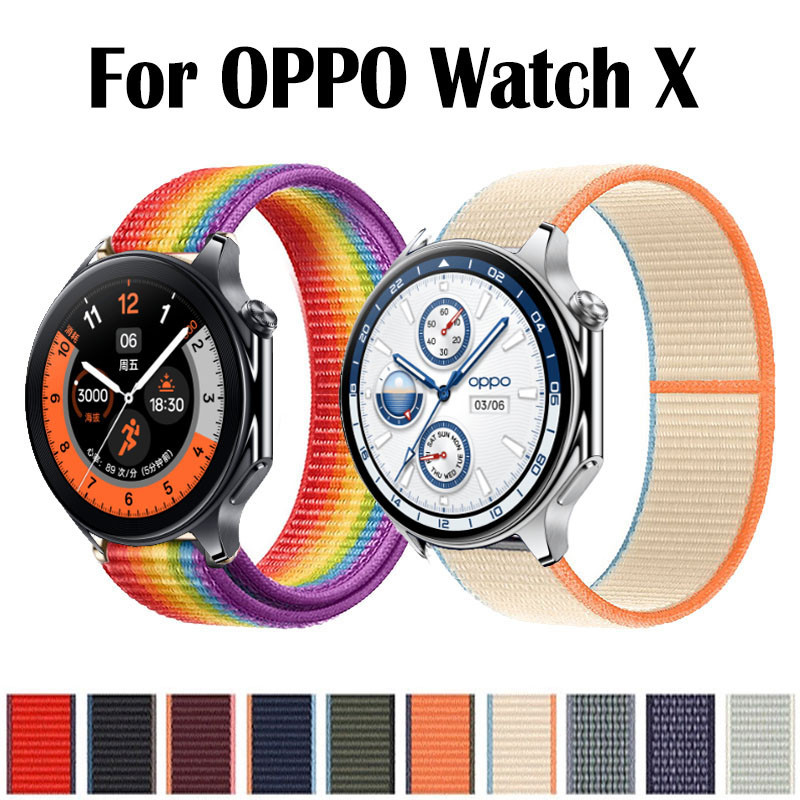 สายนาฬิกาไนลอนสําหรับ Oppo Watch X Smartwatch สาย สายรัดไนลอน