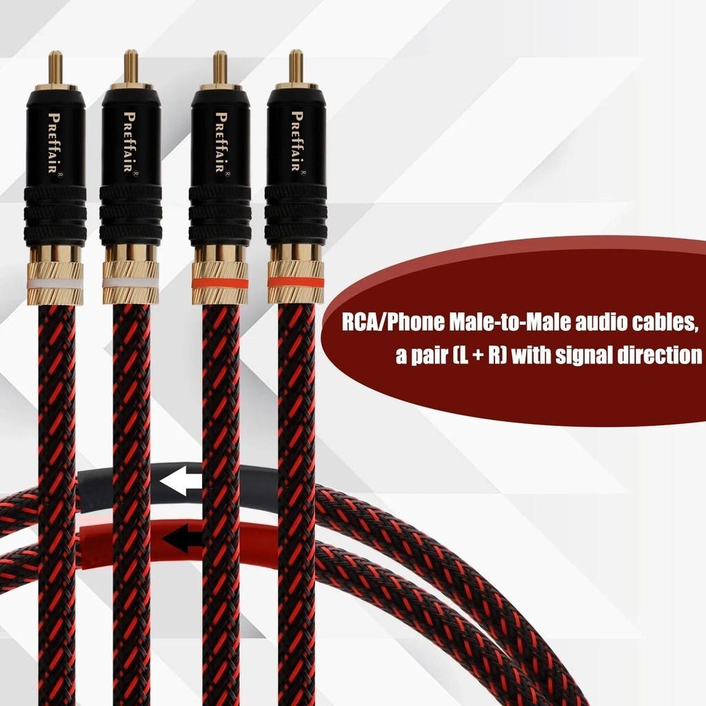 คู ่ Hifi Audio 4N OFC RCA Audio Interconnct Cable RCA Extension Cable พร ้ อมขั ้ วต ่ อ RCA ชุบทอง