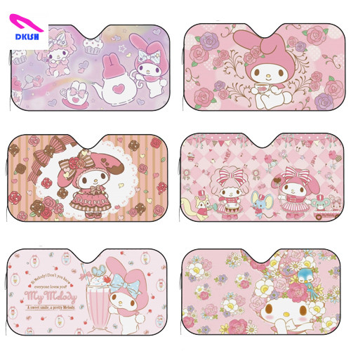 SANRIO ม่านบังแดดสะท้อนแสง แบบพับได้ สไตล์ญี่ปุ่น สําหรับรถยนต์