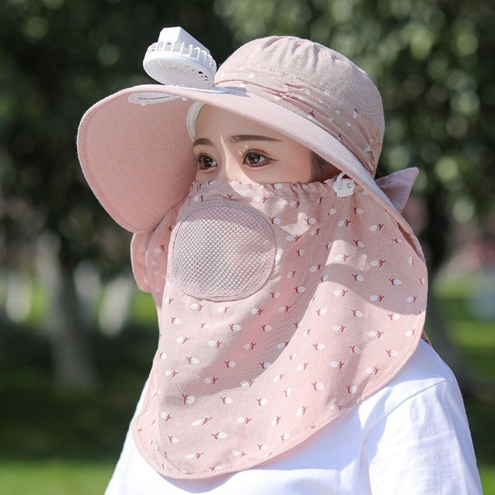 เฟปส์ หมวกเก็บชา,พร้อมพัดลมไฟฟ้าหมวกกันแดดปีกขนาดใหญ่,กลางแจ้ง ยูวี ทนระบายอากาศเต็มหน้าพัดลมหมวกตั้งแคมป์เดินป่า - รูปที่ 2