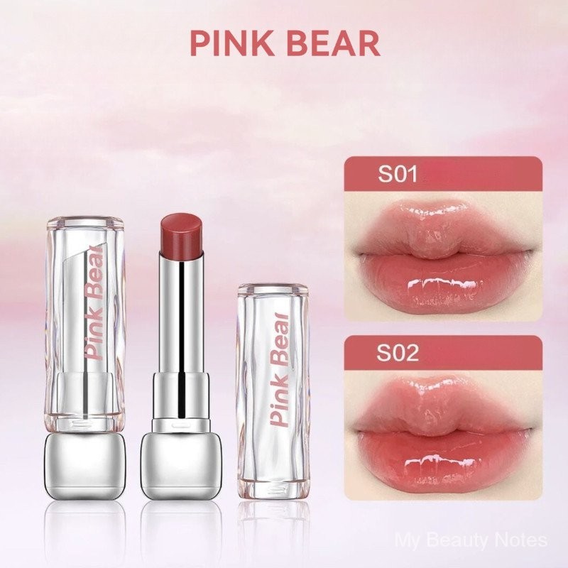 PINK BEAR Lipstick Long-Lasting Non-Stick Cup Solid Lip Gloss Lip Care Water Essence Lipstick Whitening SO8S