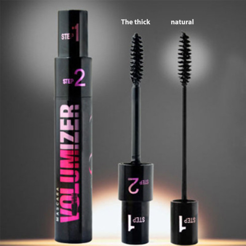 Windind LAMEILA 2 in 1 ชุดมาสคาร่าดัดขนตา กันเหงื่อ สีติดทนนาน มาสคาร่าปัดขนตา กันน้ำ-wind