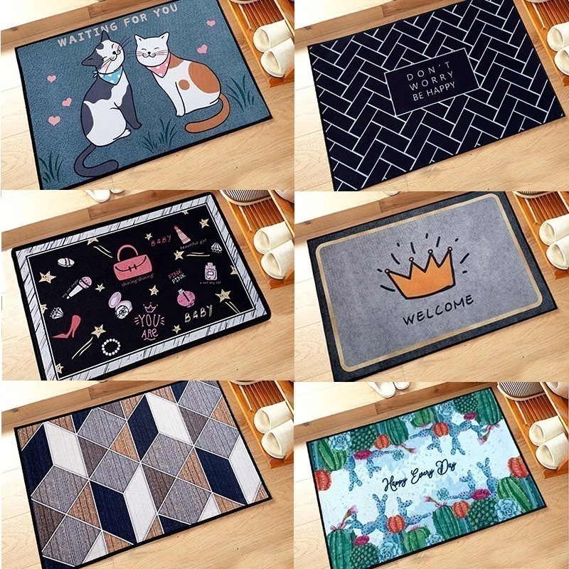 พรมเช็ดเท้า พร้อมส่ง ขนาด 40x60 cm มีกันลื่น พรมห้องครัว พรมห้องน้ำ พรมห้องนอน