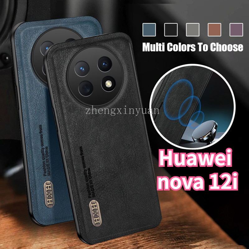 หรูหราหนังสําหรับ Huawei nova 12i 12SE 12s 5G 4G 2024 เคสโทรศัพท ์ กันกระแทกกันชนสําหรับ Nova12i Nova12S Nova12SE NovaY72 Y72 ซิลิโคนขอบกลับกรณี