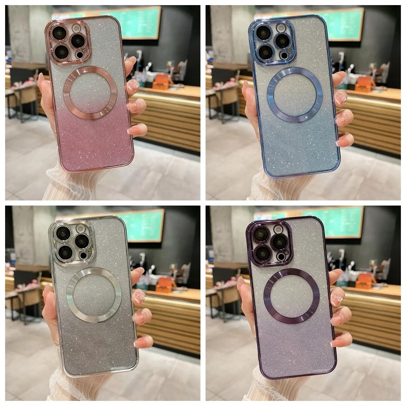 เคส OPPO Reno 7 4G Reno 8T 4G Reno 6Z 5G A54 4G A83 A91 แหวนดูดแม่เหล็ก CD Grain Flash Powder กรณีโท