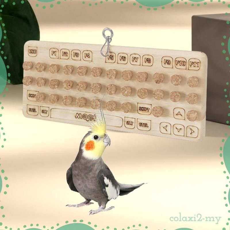 [ColaxiefMY] Bird Foraging Toys, Wooden Block Toy, Keyboard Shaped Parrot Chewing Toy