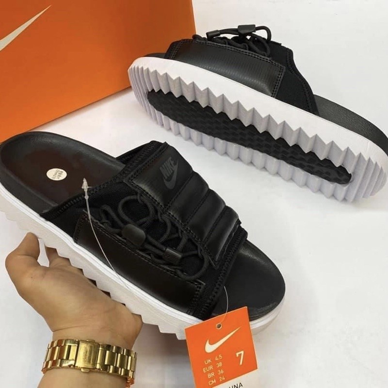 Nike Asuna slides ดีไซน์ด้านบนบุรุษรวมถึงไม้แขวนเสื้อและกล่อง