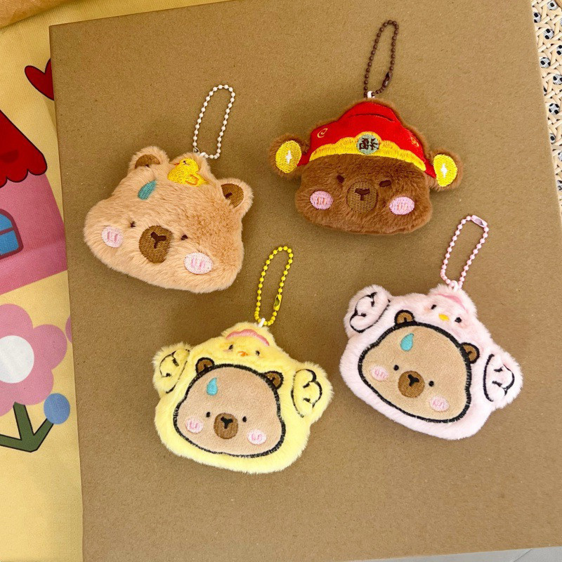 น ่ ารัก Capybara พวงกุญแจการ ์ ตูนตุ ๊ กตาพวงกุญแจนักเรียนกระเป ๋ าเป ้ สะพายหลังจี ้ เพื ่ อนของขวัญอุปกรณ ์