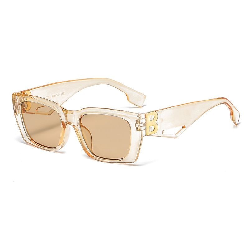 besla.thRetro Square Frameแว่นตากันแดดInsแว่นตากันแดดกรอบสีดําUnisexส่วนบุคคลแว่นตากันแดด