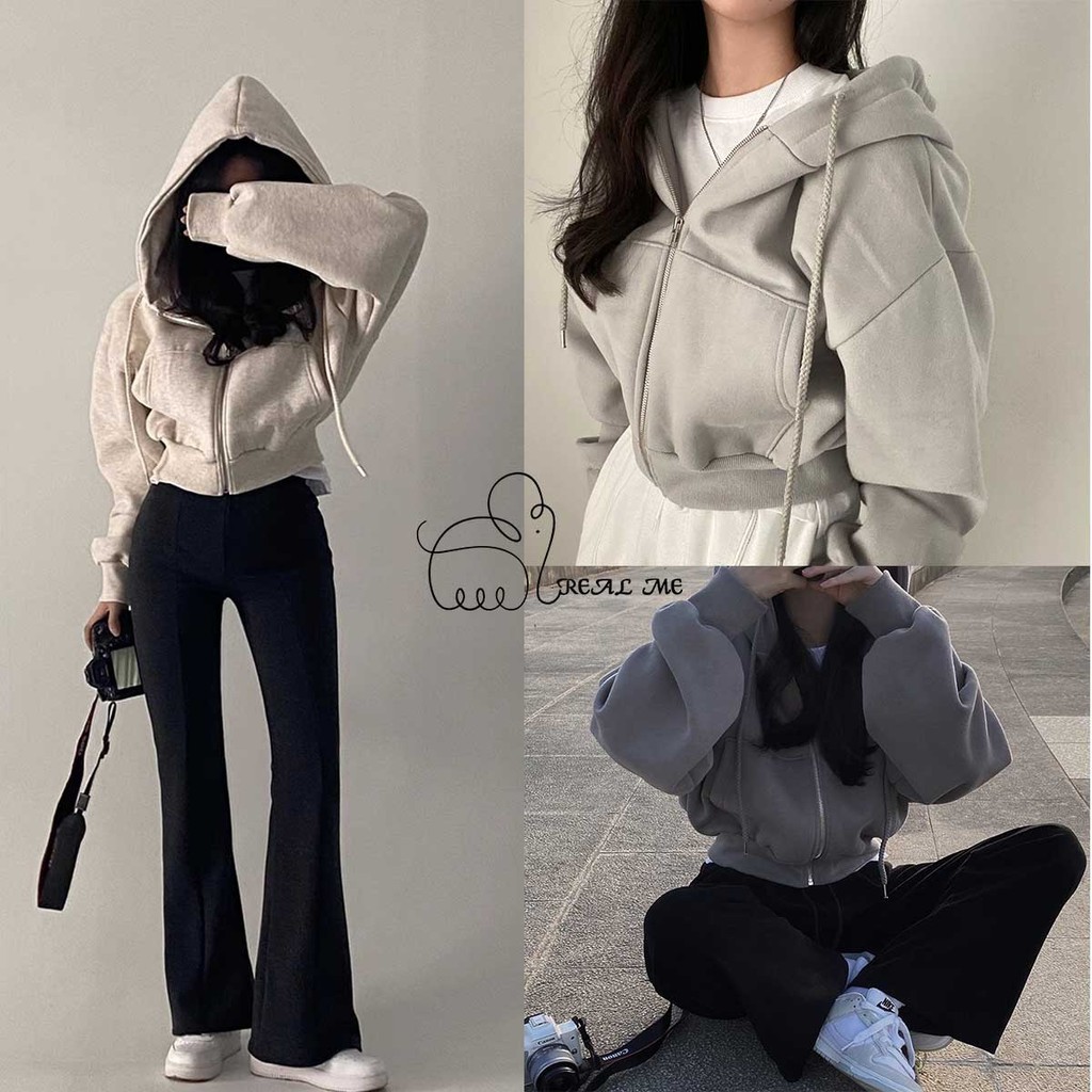 เสื้อแจ็กเก็ตครอป สไตล์เกาหลี แฟชั่นสําหรับผู้หญิง
