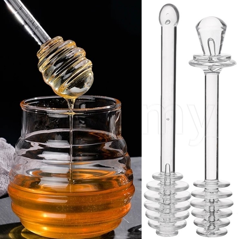 ไม้ผสมซอสแยม - Honey Dipper stick - เครื่องกวนด้ามยาว - พื้นผิวไม่ติด ทําความสะอาดง่าย - แท่งกวนน้ําผึ้ง - อุปกรณ์ขวดน้ําผึ้ง - อุปกรณ์ครัว