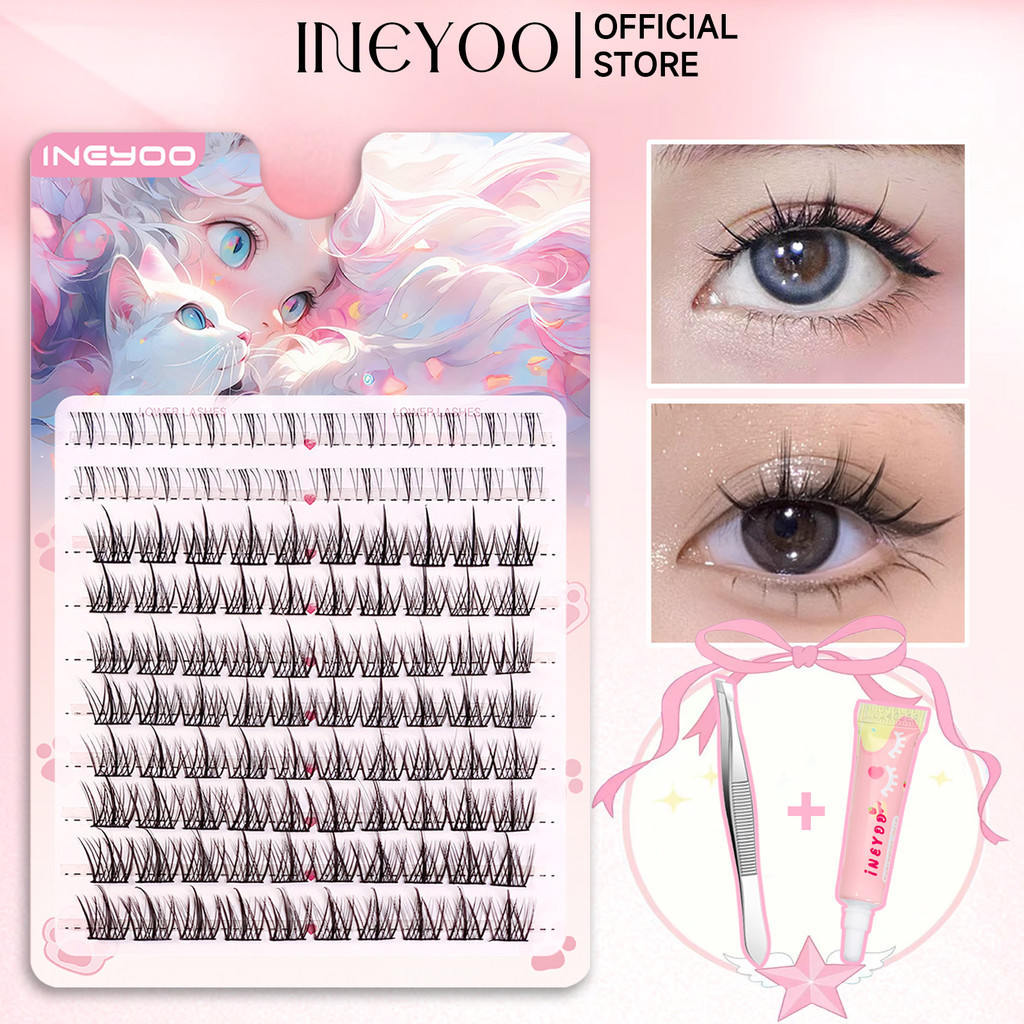 Abpopa Ineyoo 104PCS C Curl Eyelashes Eyelash Extensions Fluffy Layering