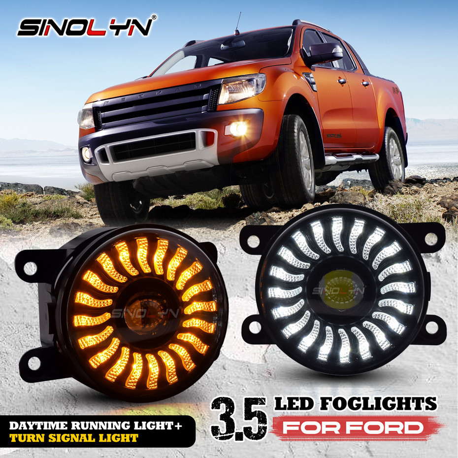 2 ชิ้น LED DRL ไฟตัดหมอกสำหรับ สปอร์ตไลท์ Ford Ranger T6/Isuzu Dmax D-max/Ford Fiesta/Focus /Ecospor