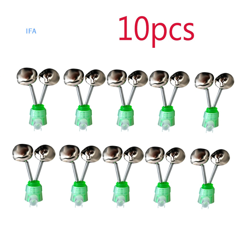 IFA 10 ชิ้น/เซ็ต Twin Spiral Bells Fishing Bite Al Outdoor Night Carp Fishing Rod T ดี