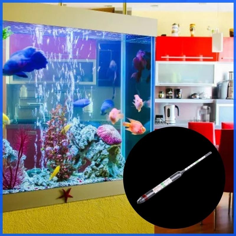 Con Aquarium Glass Hydrometer พร ้ อม Reef Coral Salinity Tester สําหรับปลาน ้ ําเค ็ มทะเลสําหรับถัง Mariculture