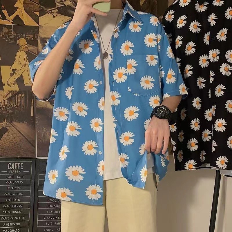 เสื้อฮาวาย hawaii เสื้อเชิ้ตฮาวา ลายใหม่2024 ทรงวัยรุ่น ใส่ได้ผู้หญิงผู้หญิงผู้หญิงผู้ชาย ผ่าโพลีเอสเตอร์ ใส่สบาย A9