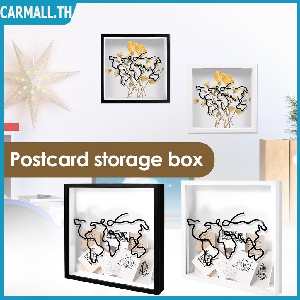 Ticket Shadow Box Adventure Archive Box for Filling DIY Ticket Memory Box with Slot On Top White/Black 29x29x4.5 cm SHOPSBC4608