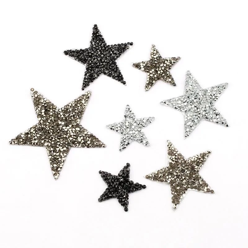 4/6/8 ซม. Hotfix Multicolor Star Rhinestone ผสมปักเหล็กบน Patch สําหรับเสื้อผ้า Badge วางสําหรับเสื้อผ้ากระเป๋ากางเกงรองเท้า