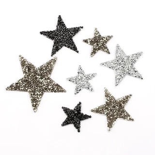 4/6/8 ซม. Hotfix Multicolor Star Rhinestone ผสมปักเหล็กบน Patch สําหรับเสื้อผ้า Badge วางสําหรับเสื้อผ้ากระเป๋ากางเกงรองเท้า