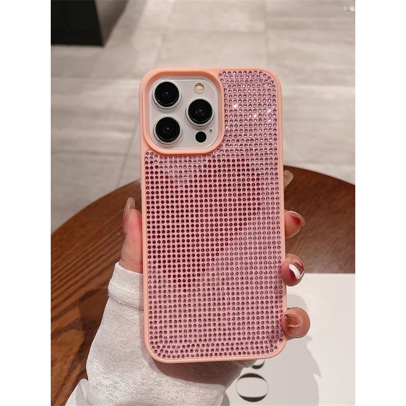 สวยงาม INDY CASE เคสมือถือหัวใจ ประดับพลอยเทียม ฟรุ๊งฟริ๊ง เคสแฟชั่น สําหรับ iPhone 15 14 13 12 11 Por Max Plus สีสด