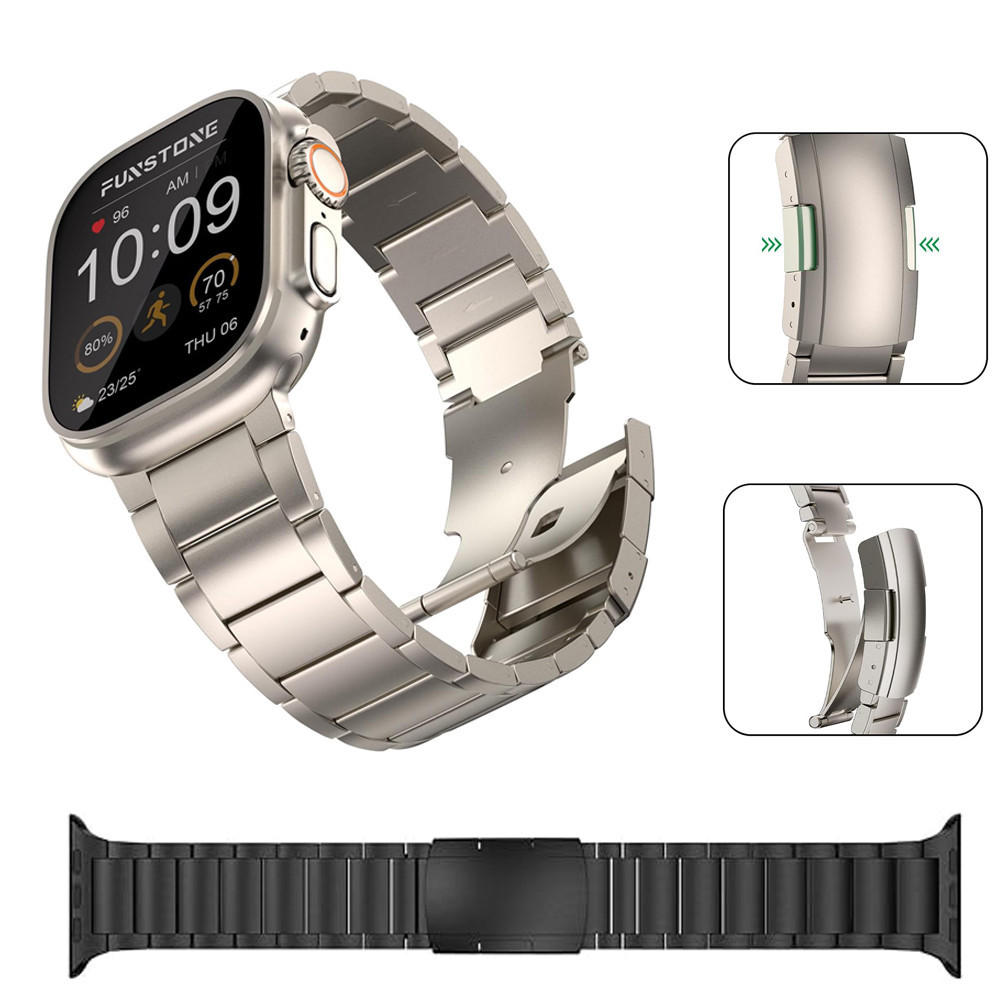 โลหะไทเทเนียมสายสแตนเลสสําหรับ IWatch Ultra 2 49 มม.IWatch Series 9 8 7 SE 6 5 4 3 2 1 45 มม.41 มม.44 มม.40 มม.42 มม.38 มม.Ultra2 สายรัดข้อมือสร้อยข้อมือนาฬิกา