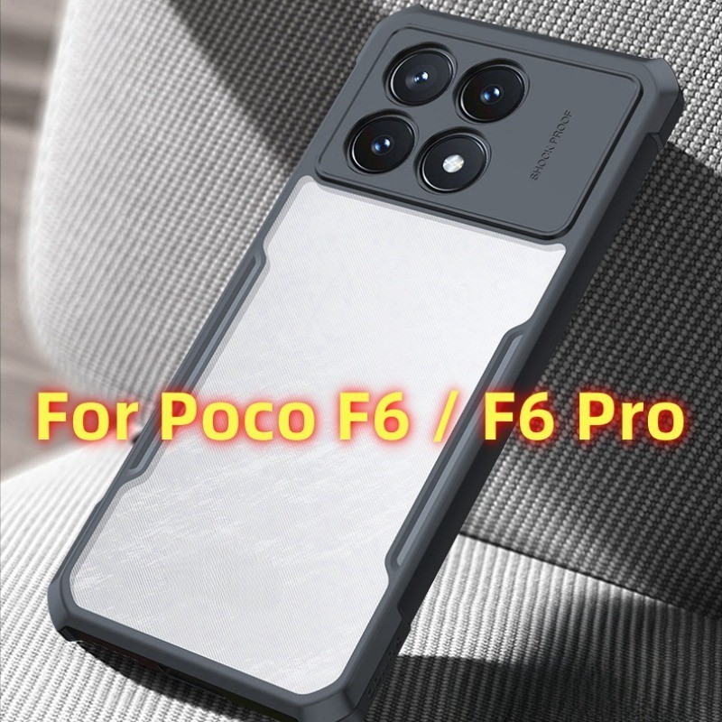 อะคริลิคใสสําหรับxiaomi Poco F6 Pro 5G 2024 PocoF6 F6Proโปร ่ งใสTPUนุ ่ มกันกระแทกขอบกันชนถุงลมนิรภัยAnti Dropกล ้ องป ้ องกันโทรศัพท ์ กรณีปกหลัง