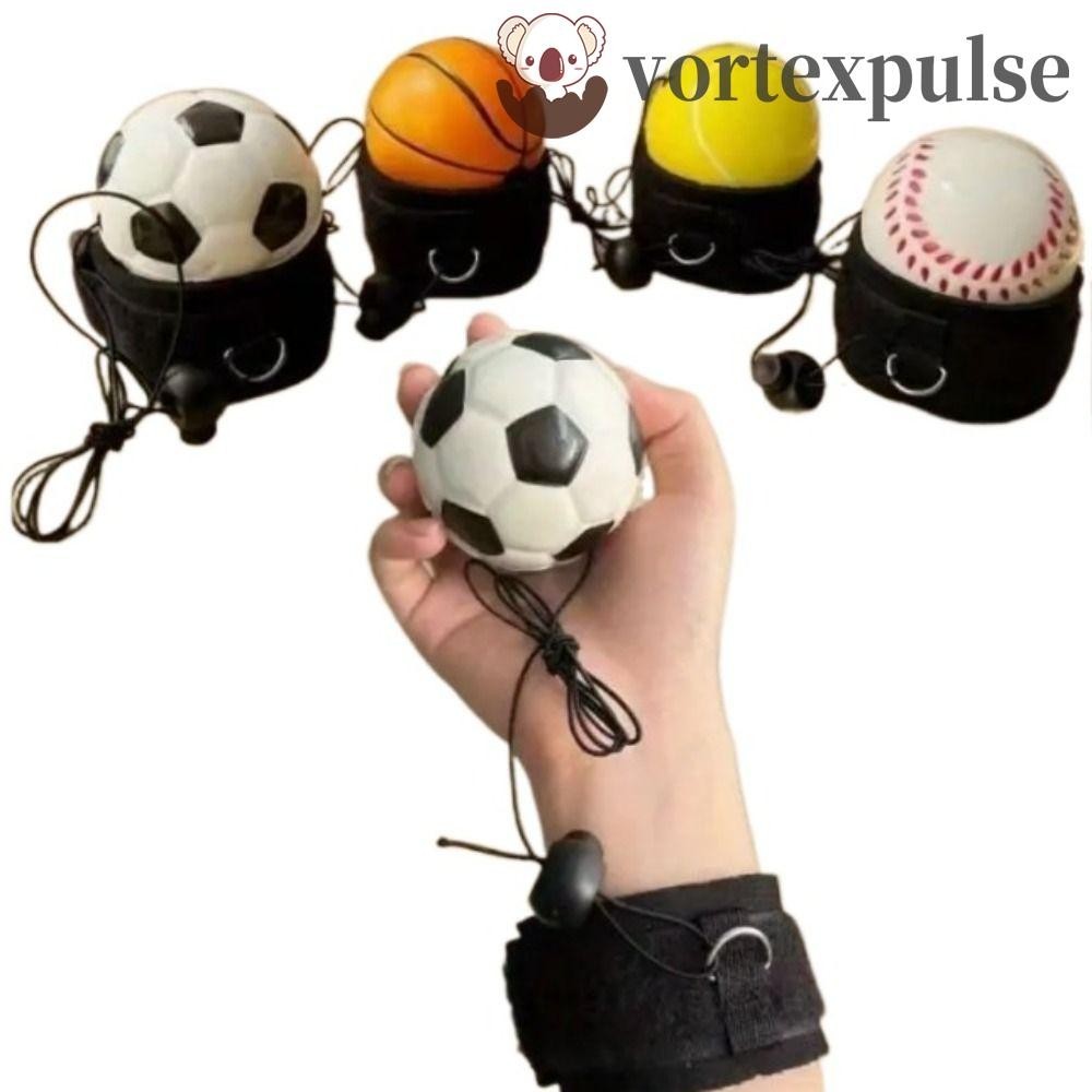 Vortexpulse Elastic Bouncing Return Ball, On String Boring Hand Rebound Ball, Creative Hand Ball เกมบาสเกตบอลเบสบอล Bouncy Ball พร้อมสายยืดหยุ่น Party