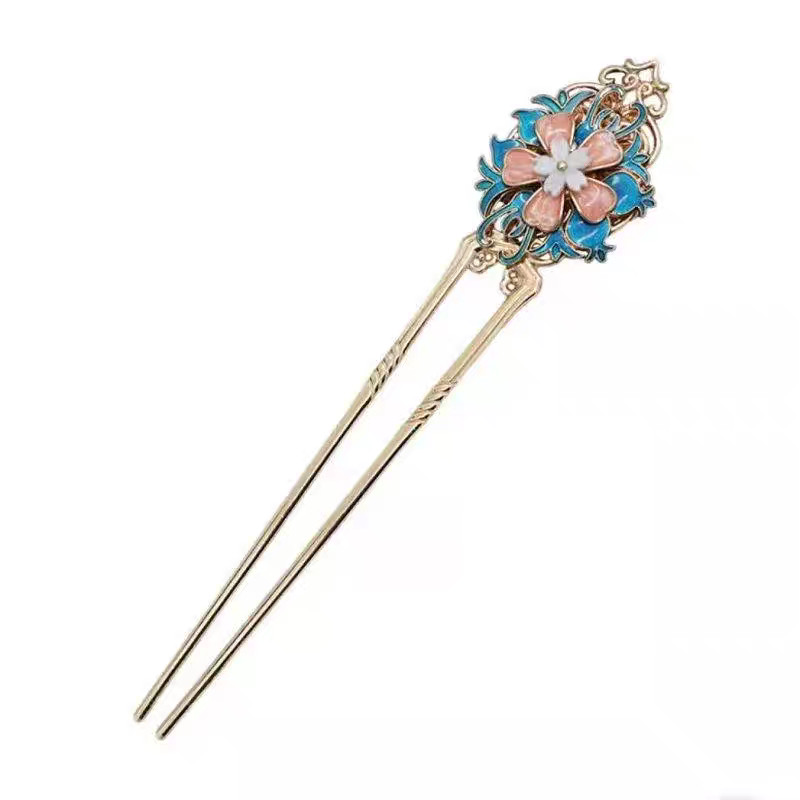 สองด ้ านโบราณโลหะ Hollow ดอกไม ้ น ้ ํามันหยด Hairpin Retro Elegant Classy Hairpin Hairpin Hairpin ราคา ถูกที่สุด ดีลบีเคเค แกลเลอรีภาพที่ 6