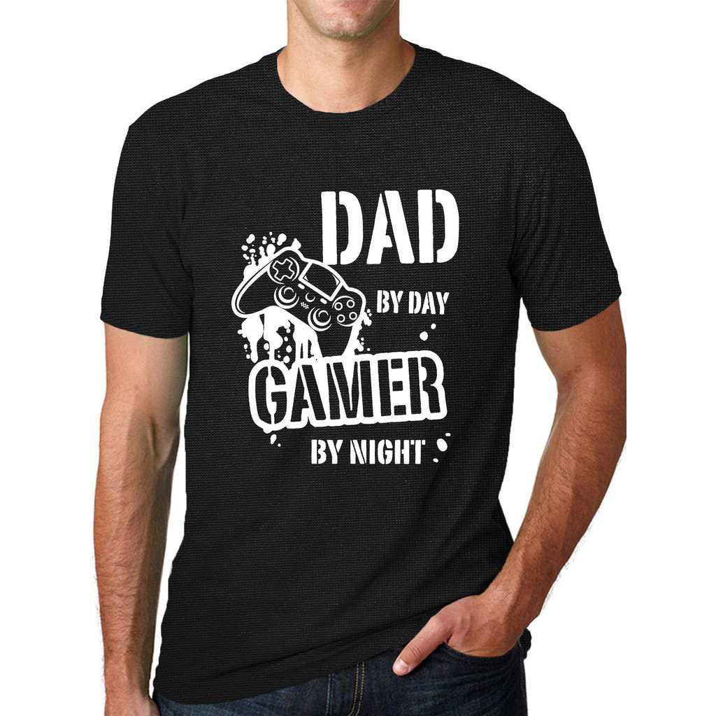 Dad By Day Gamer By Night T-Shirt , Dad Level Unlocked Gamer Shirt , Retro Gaming Gift T- shirt ,Fat