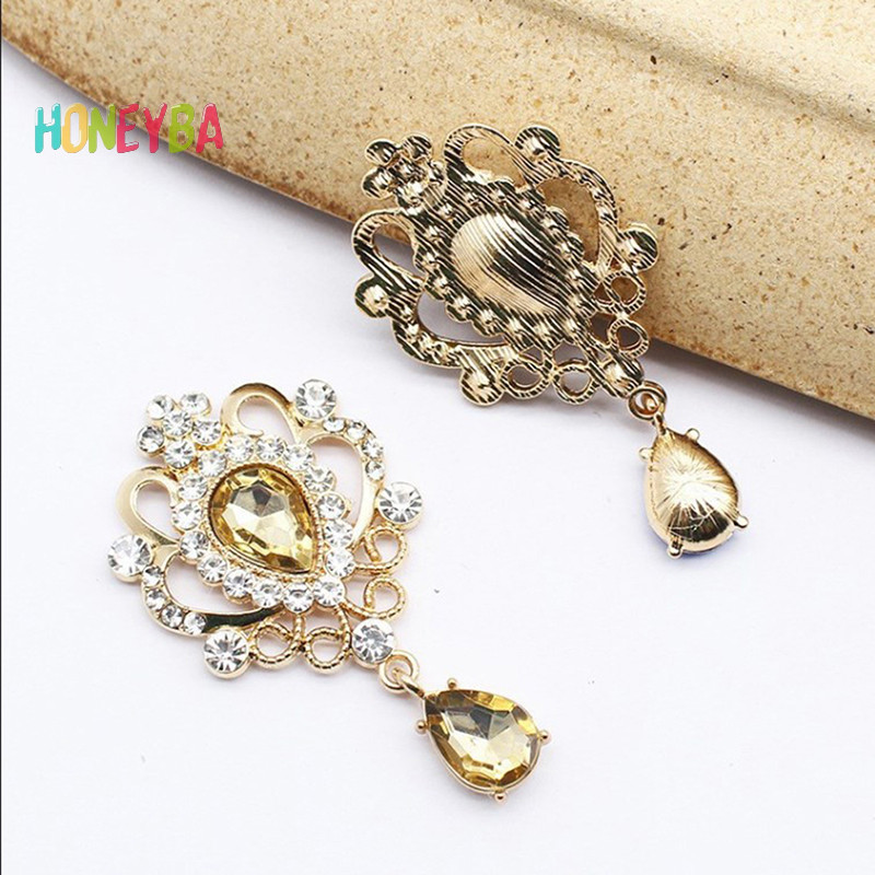 <Honeyba> 32*60 มม.สําหรับทํางานRhinestoneปุ่มผมคู่มืออุปกรณ์เสริมDiyแบนกลับเข็มกลัดเครื่องประดับอุปกรณ์เสริมNice