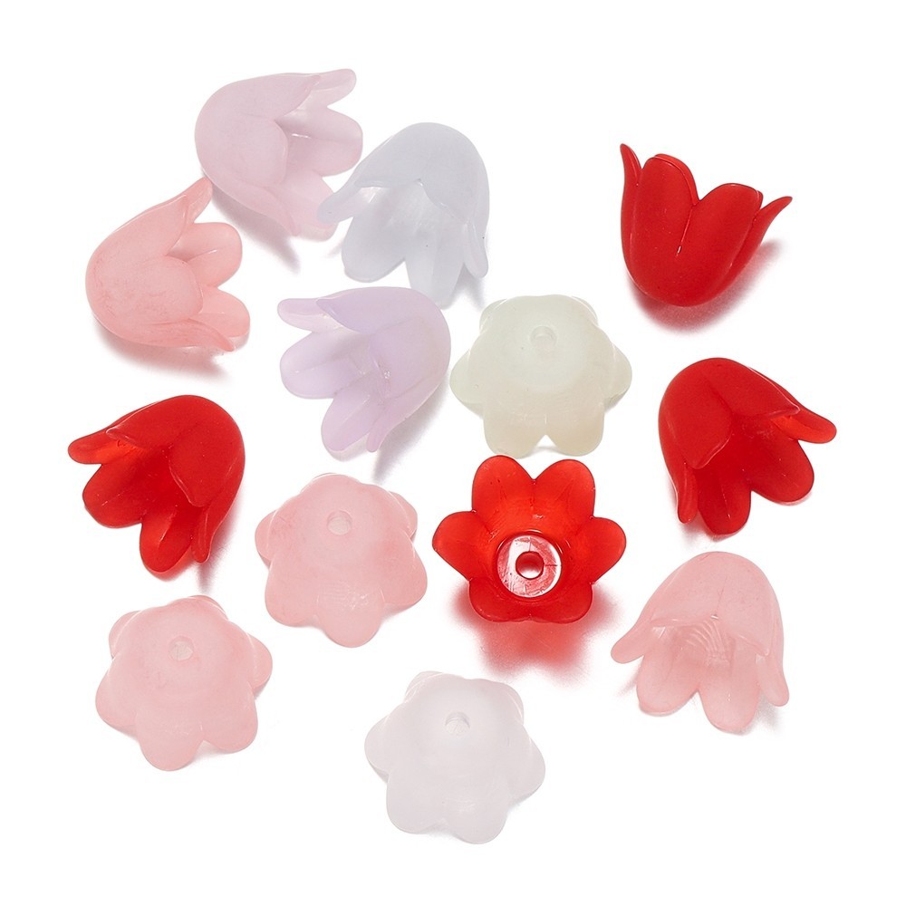 St.kunkka 8.5 * 11 มม.50/100 ชิ ้ นอะคริลิค Frosted ขนาดใหญ ่ Lily of the Valley ลูกปัดอุปกรณ ์ เสริมแฟชั ่ นสําหรับ Handmade diy สร ้ อยข ้ อมือสร ้ อยคอเครื ่ องประดับอุปกรณ ์ เสริม