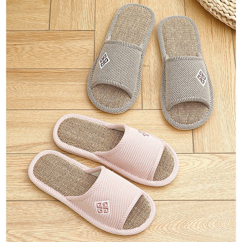 Slipper รองเท้าใส่ในบ้านผ้าลินิน ใส่ในอาคาร ( สินค้าพร้อมส่ง )