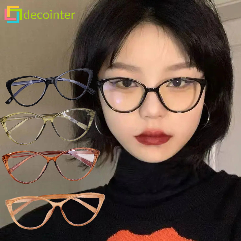 กรอบแคบพลาสติกอเนกประสงค์แว่นตาสี่เหลี่ยมเล็ก-ย้อนยุคกรอบเล็กรูปไข่แว่นตาแบน-เวอร์ชั่นเกาหลีธรรมดาแว่นตาป้องกันสีฟ้า