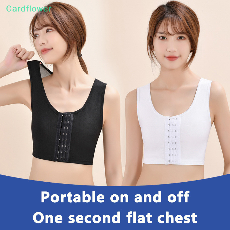 <Cardflower>ผู้หญิงBreast Binder Transboyเลสเบี้ยนรัดตัวTransเสื้อกั๊กฤดูร้อนด้านข้างหัวเข็มขัดสั้นTop Shaper Bustierหน้าอกBinderขาย