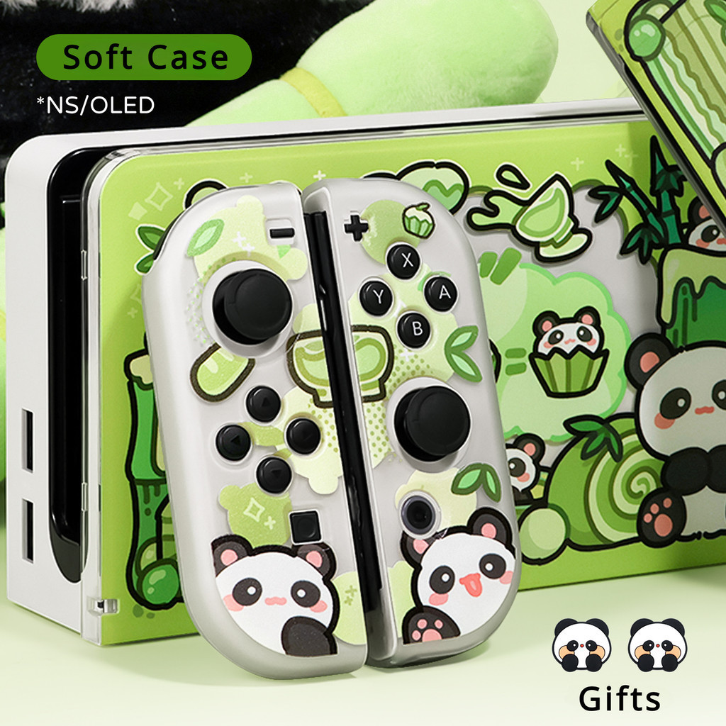 อุปกรณ ์ เสริม Nintendo Switch Joy-con เคสป ้ องกัน Hard Case โปร ่ งใส Soft Shell เหมาะสําหรับ SwitchV1V2 &OLED ​​​​​​​