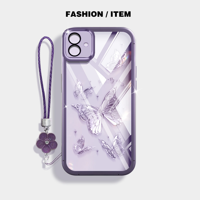 SAMSUNG Ybd INSสไตล์เคสโทรศัพท์สําหรับSamsung Galaxy A06 A03 A04 A05 A04E F04 M04 M13 F13 5G Nicheผีเสื้อติดตั้งเลนส์ป้องกัน