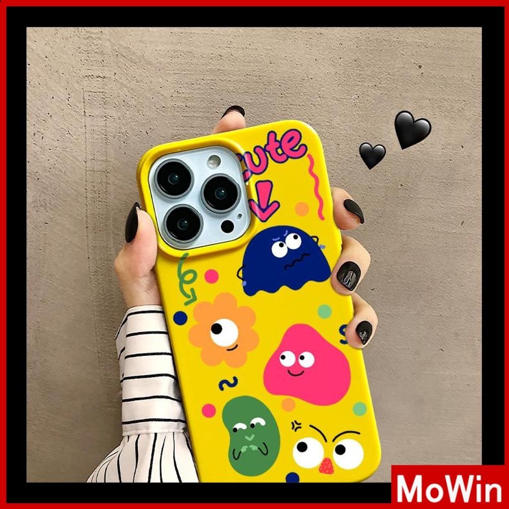 Mowin - เข้ากันได้สำหรับ 15 เคสไอโฟน11 เคส iphone 11 สำหรับ 14 Pro Max เคส iPhone สีเหลืองเคลือบเงา 