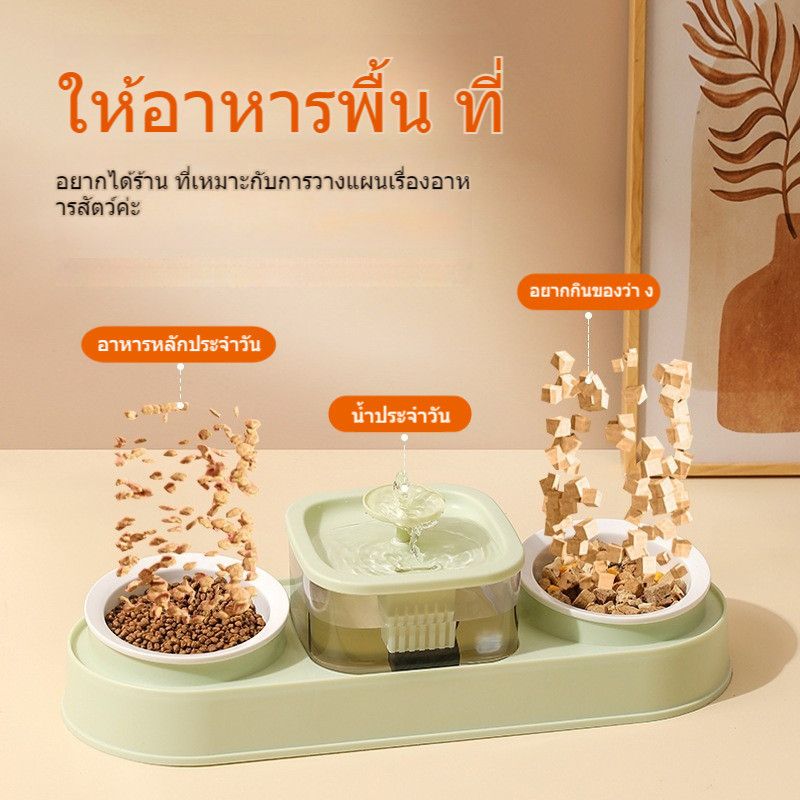 น้ำพุสัตว์เลี้ยงอัตโนมัติ 2 In 1 พร้อมชามแมวและชามหมา - รูปที่ 2