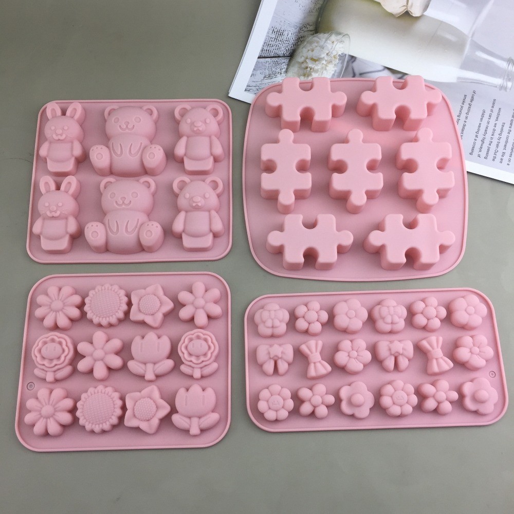 การ์ตูนบล็อกดอกไม้ขนาดเล็กโบว์ดอกไม้สร้างสรรค์ซิลิโคนแม่พิมพ์เค้กทําด้วยมือ ทําเอง น้ําตาลพลิกอบแม่พิมพ์ - รูปที่ 7