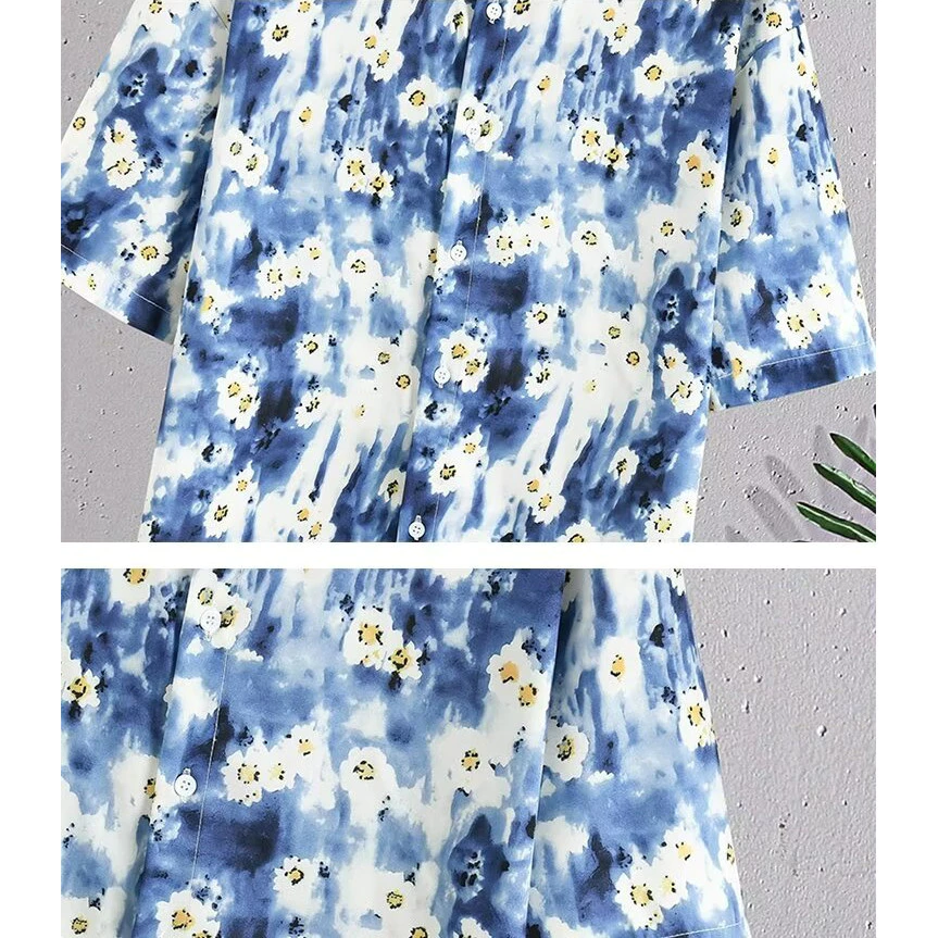 เสื้อเชิ้ตฮาวายลายดอกไม้แขนสั้นไซส์ M-8XL thumbnail 4