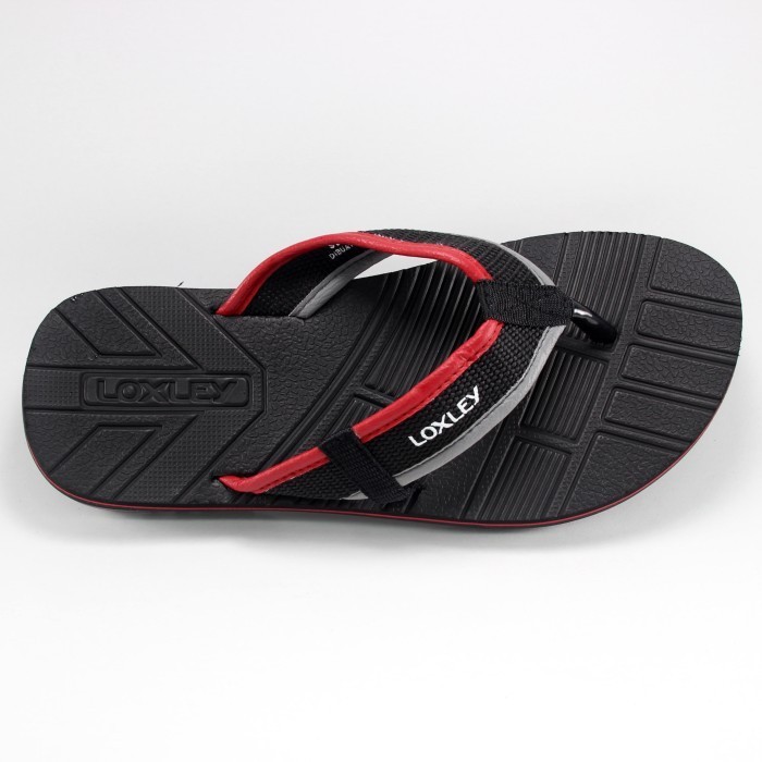 คอลเลกชันใหม่ Loxley Mens Aaron Flip-flops Size 38-44 - สีดําแดง, 39